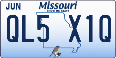 MO license plate QL5X1Q