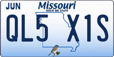 MO license plate QL5X1S