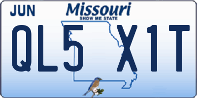 MO license plate QL5X1T