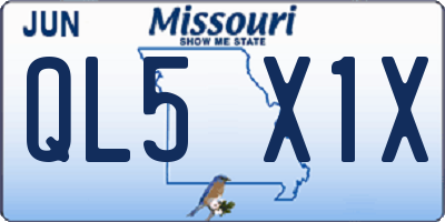 MO license plate QL5X1X