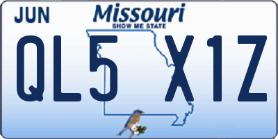 MO license plate QL5X1Z