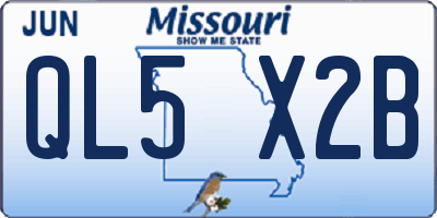 MO license plate QL5X2B
