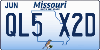 MO license plate QL5X2D