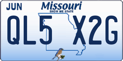 MO license plate QL5X2G