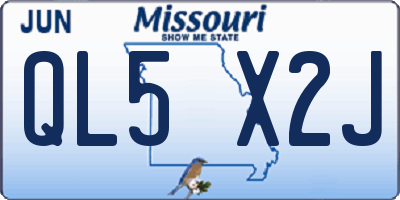 MO license plate QL5X2J