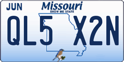 MO license plate QL5X2N