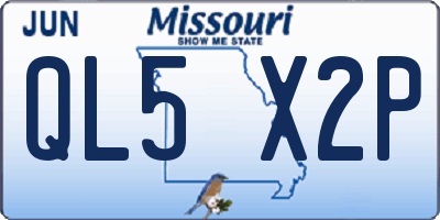 MO license plate QL5X2P