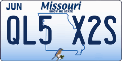 MO license plate QL5X2S