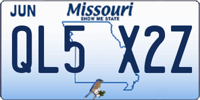 MO license plate QL5X2Z