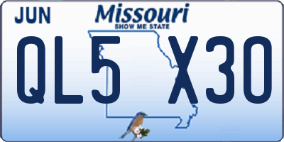MO license plate QL5X3O