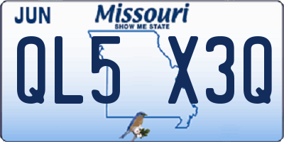 MO license plate QL5X3Q