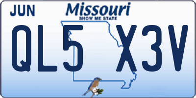 MO license plate QL5X3V