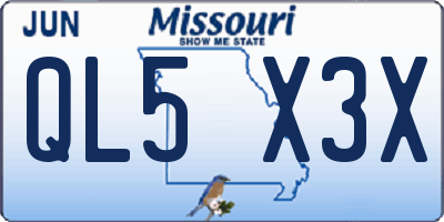 MO license plate QL5X3X