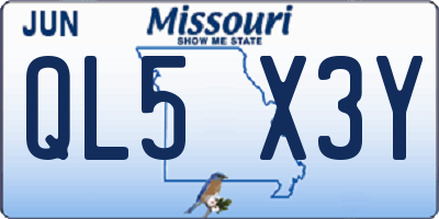 MO license plate QL5X3Y
