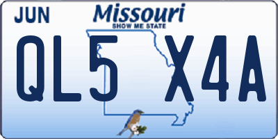 MO license plate QL5X4A