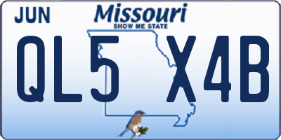 MO license plate QL5X4B