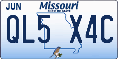 MO license plate QL5X4C