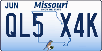 MO license plate QL5X4K