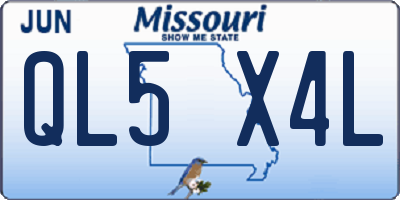 MO license plate QL5X4L