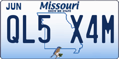 MO license plate QL5X4M