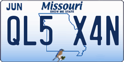 MO license plate QL5X4N