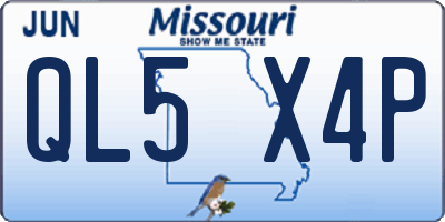MO license plate QL5X4P