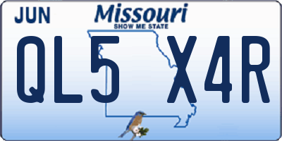 MO license plate QL5X4R