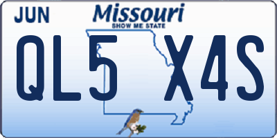 MO license plate QL5X4S