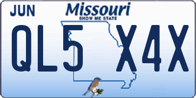 MO license plate QL5X4X