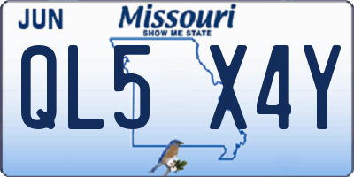 MO license plate QL5X4Y