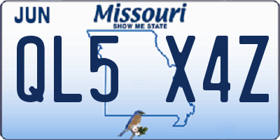 MO license plate QL5X4Z