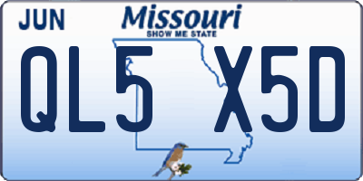 MO license plate QL5X5D