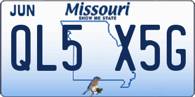 MO license plate QL5X5G
