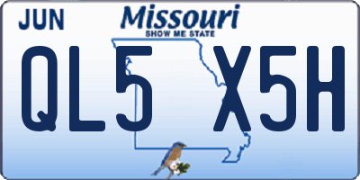 MO license plate QL5X5H