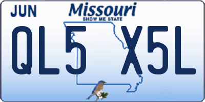 MO license plate QL5X5L