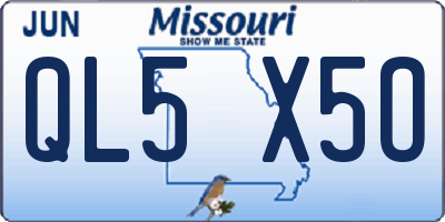 MO license plate QL5X5O