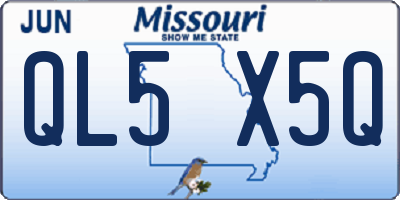 MO license plate QL5X5Q