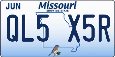 MO license plate QL5X5R