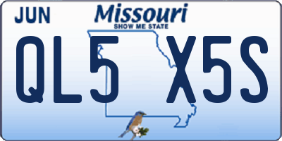 MO license plate QL5X5S