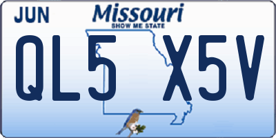 MO license plate QL5X5V