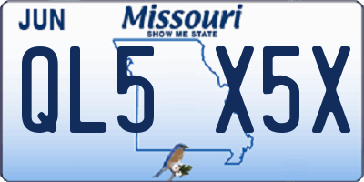 MO license plate QL5X5X