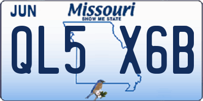 MO license plate QL5X6B