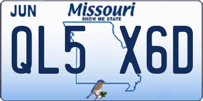 MO license plate QL5X6D