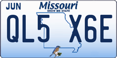 MO license plate QL5X6E