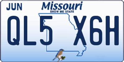MO license plate QL5X6H
