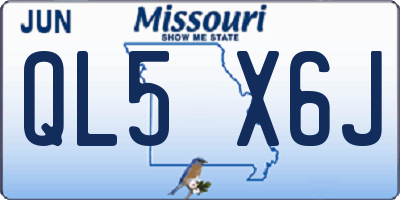 MO license plate QL5X6J