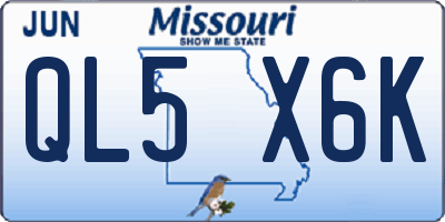 MO license plate QL5X6K