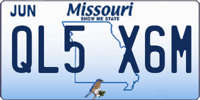 MO license plate QL5X6M