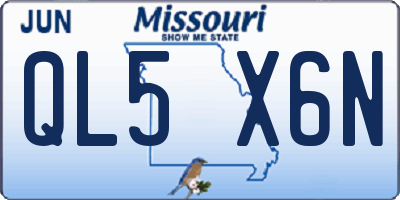 MO license plate QL5X6N