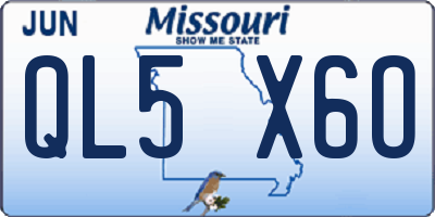 MO license plate QL5X6O